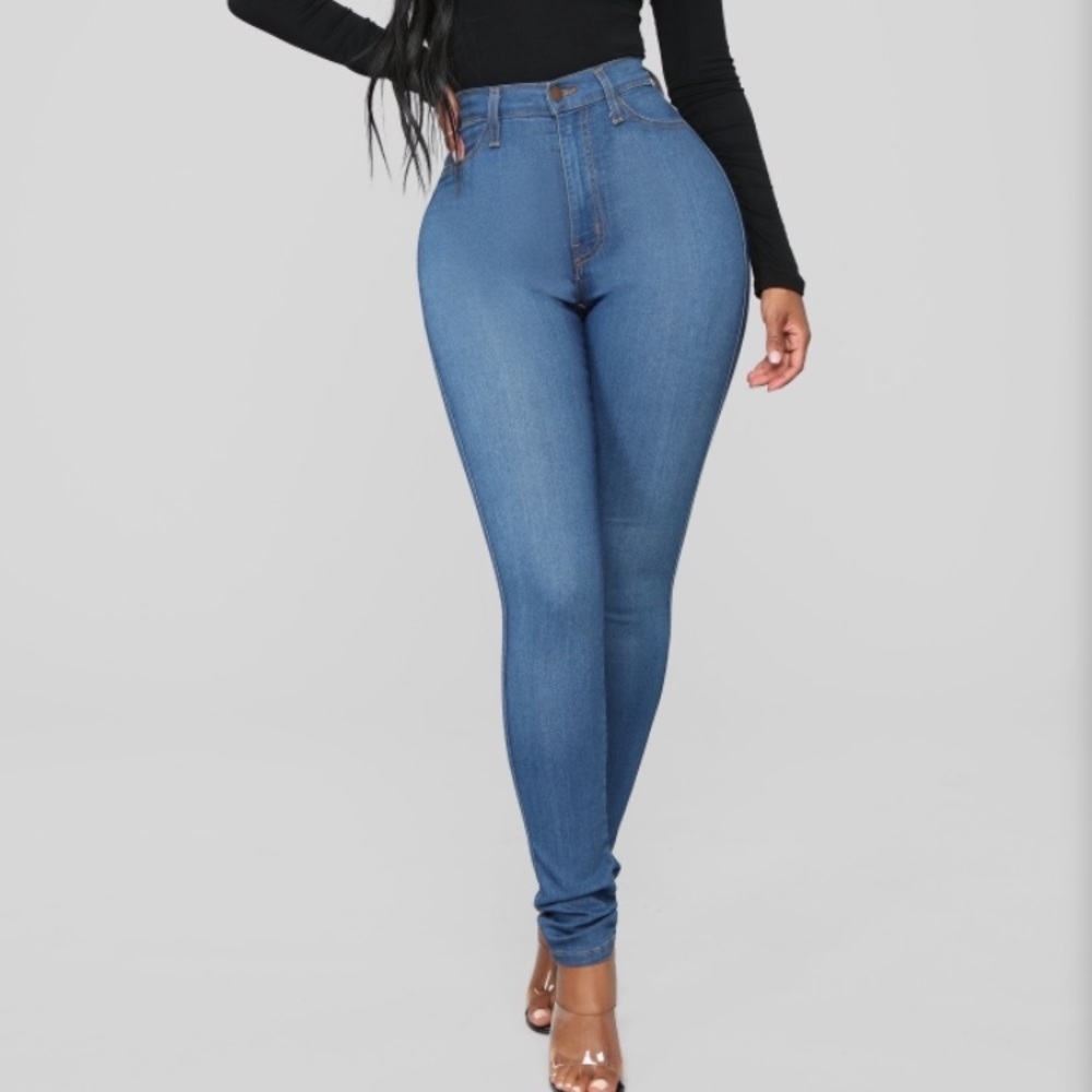 Fashion Nova Blue High Waisted Jeans